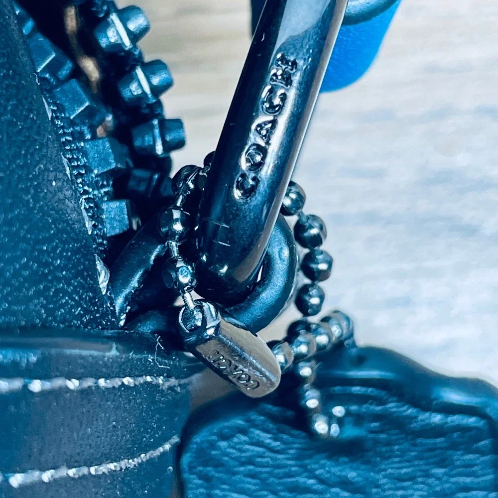 Coach Men Messenger Bag Signature Canvas Blue Leather Medium‎ CH118 Sporty Bag